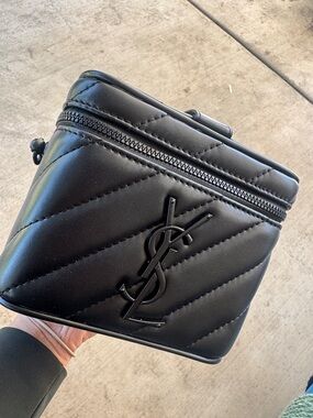 Black Quilted Cosmetic Case